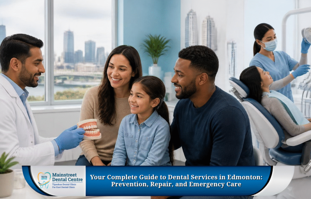Complete dental services in Edmonton including preventive, cosmetic, restorative and emergency dental care