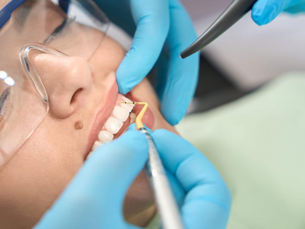 Gum disease examination at Mainstreet Dental Clinic in Edmonton